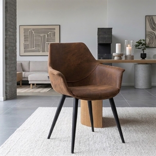 Nora spisestol | Brun microlæder